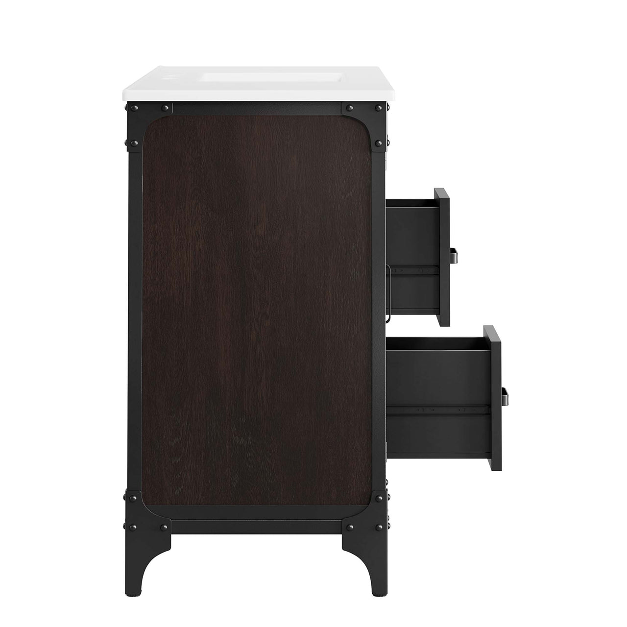 Tartaria Single Sink Vanity Unit, Extra Large, White & Black