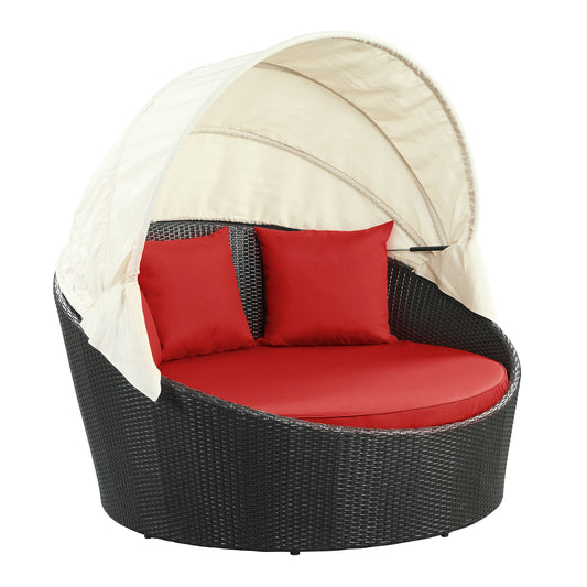 Slumber Canopy Alfresco Daybed, Espresso & Red