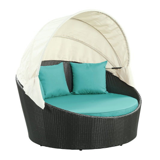 Slumber Canopy Alfresco Daybed, Espresso & Turquoise