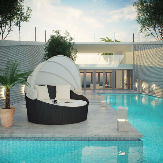 Slumber Canopy Alfresco Daybed, Espresso & White