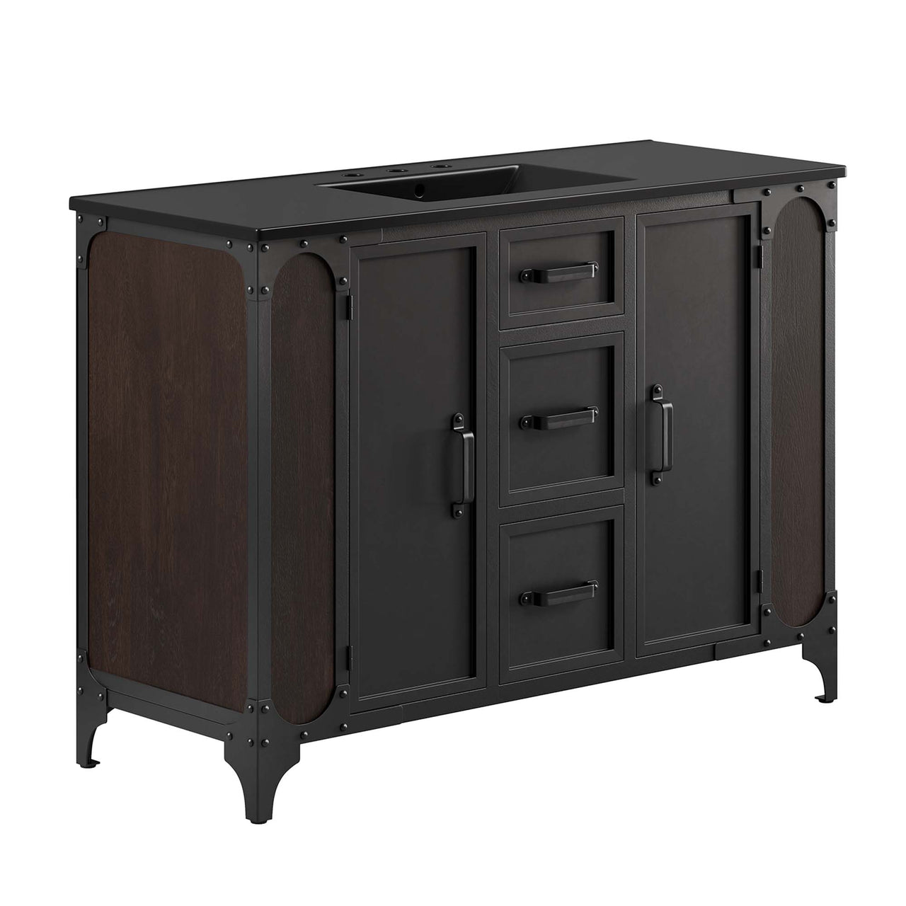 Tartaria Single Sink Vanity Unit, Extra Large, Black