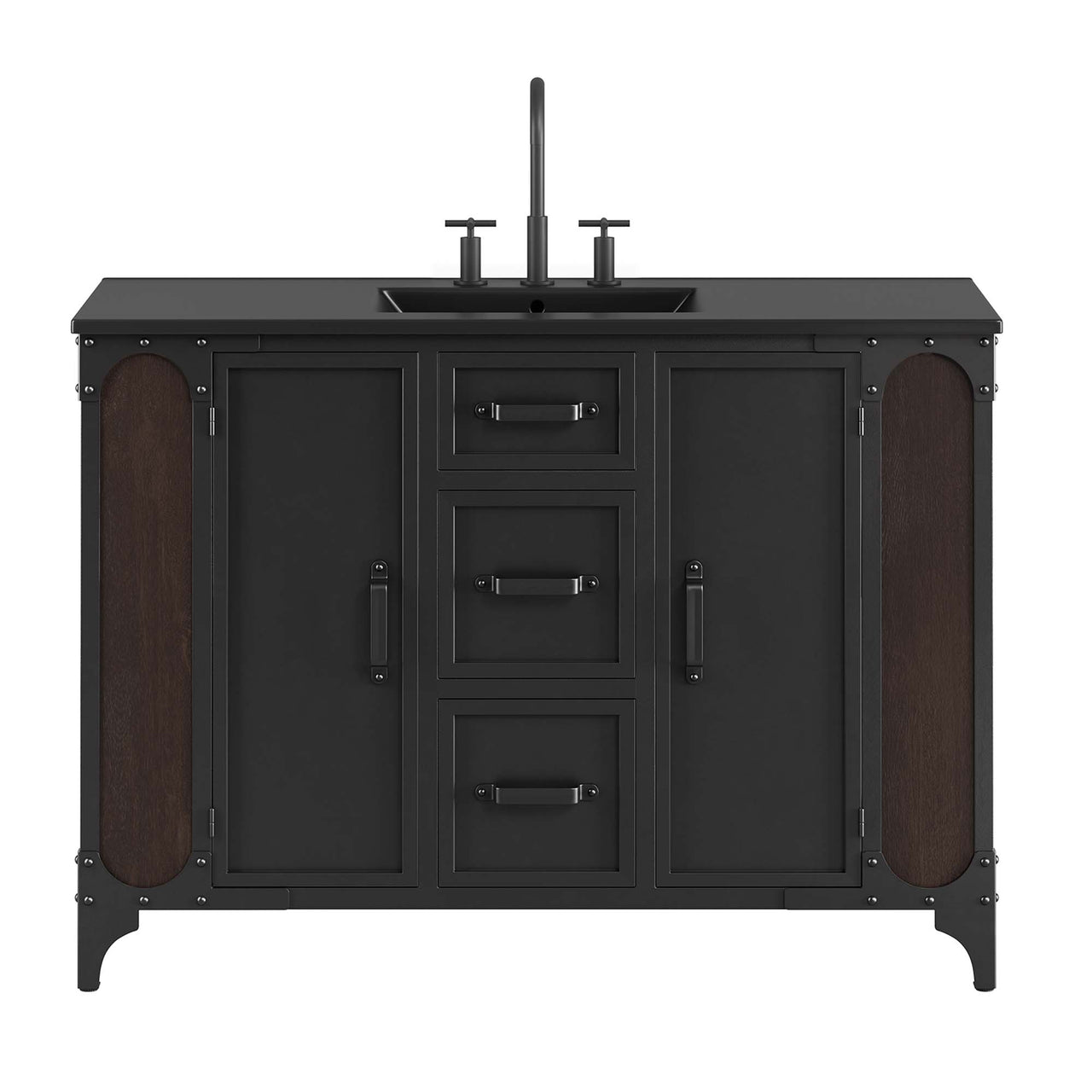 Tartaria Single Sink Vanity Unit, Extra Large, Black