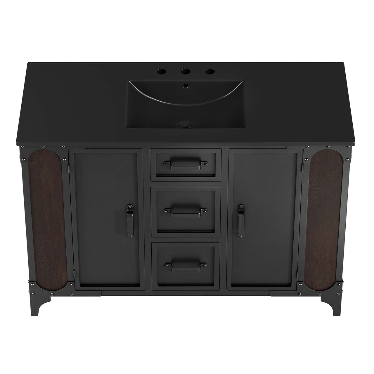 Tartaria Single Sink Vanity Unit, Extra Large, Black