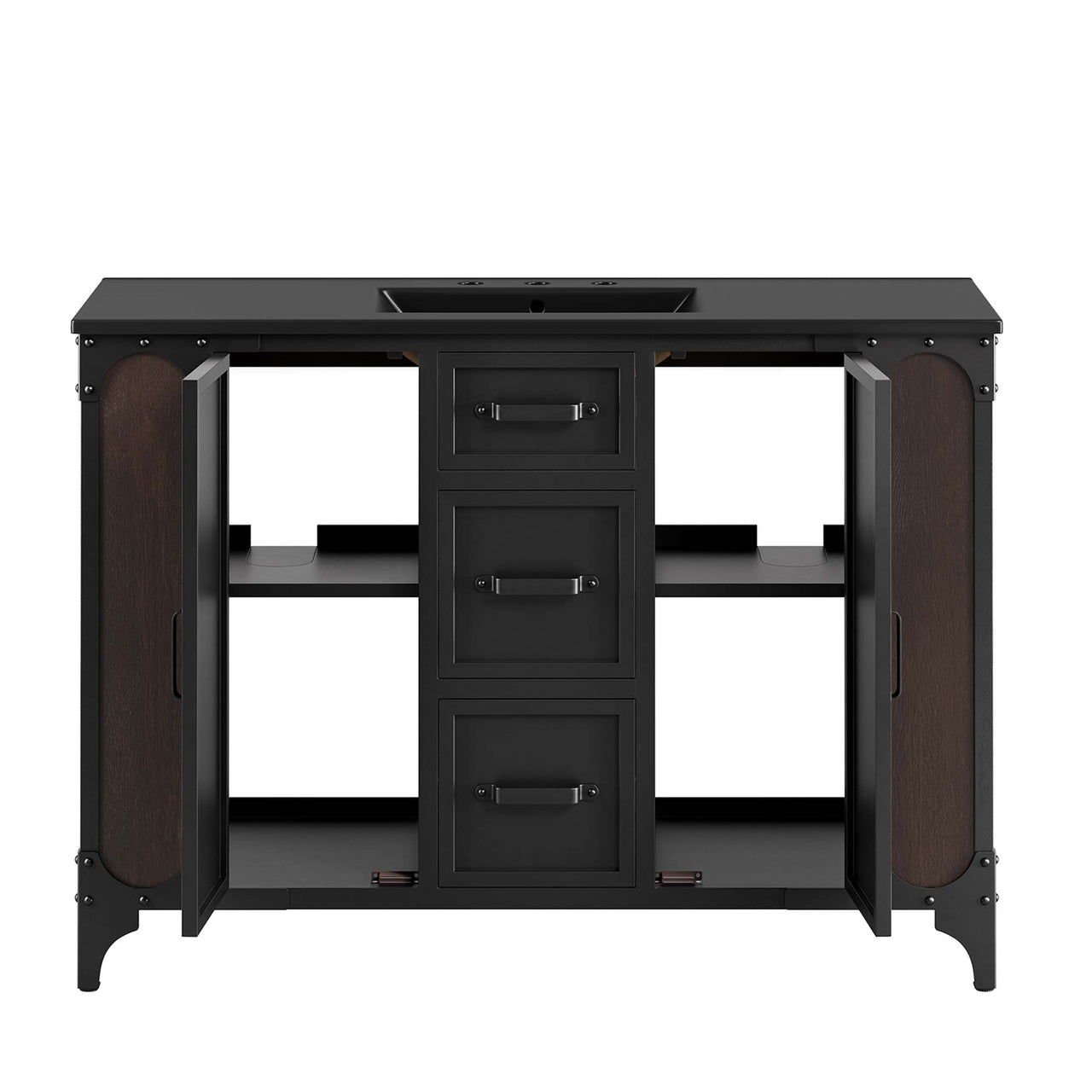 Tartaria Single Sink Vanity Unit, Extra Large, Black