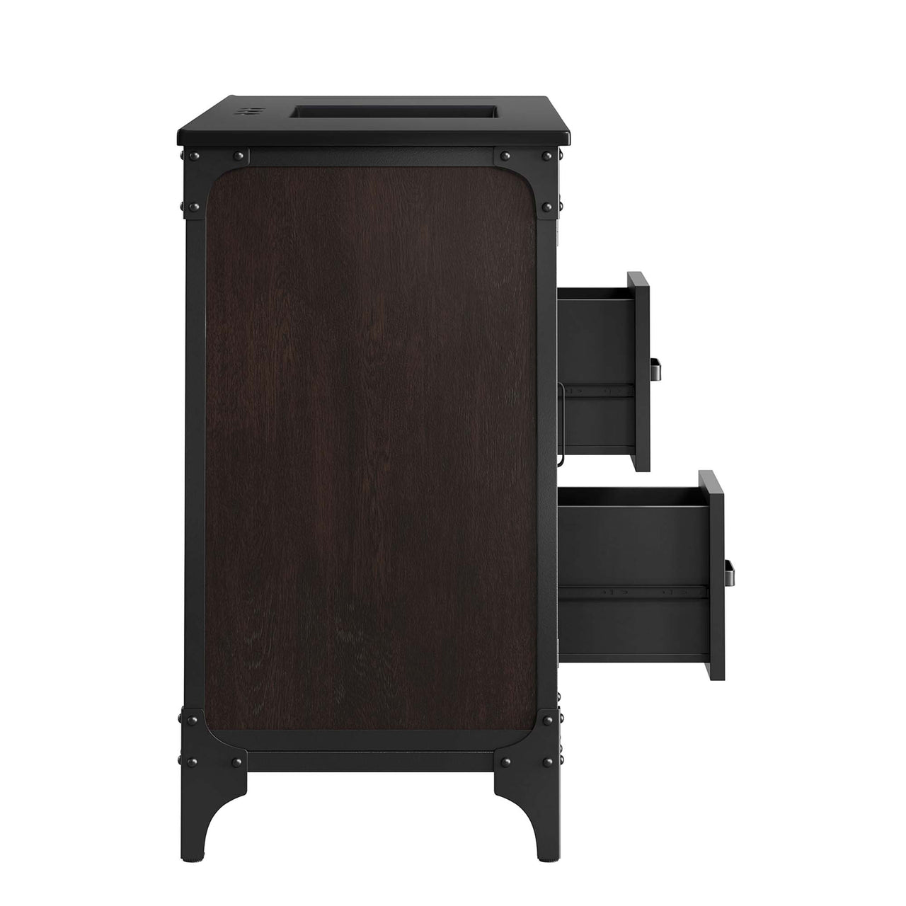 Tartaria Single Sink Vanity Unit, Extra Large, Black