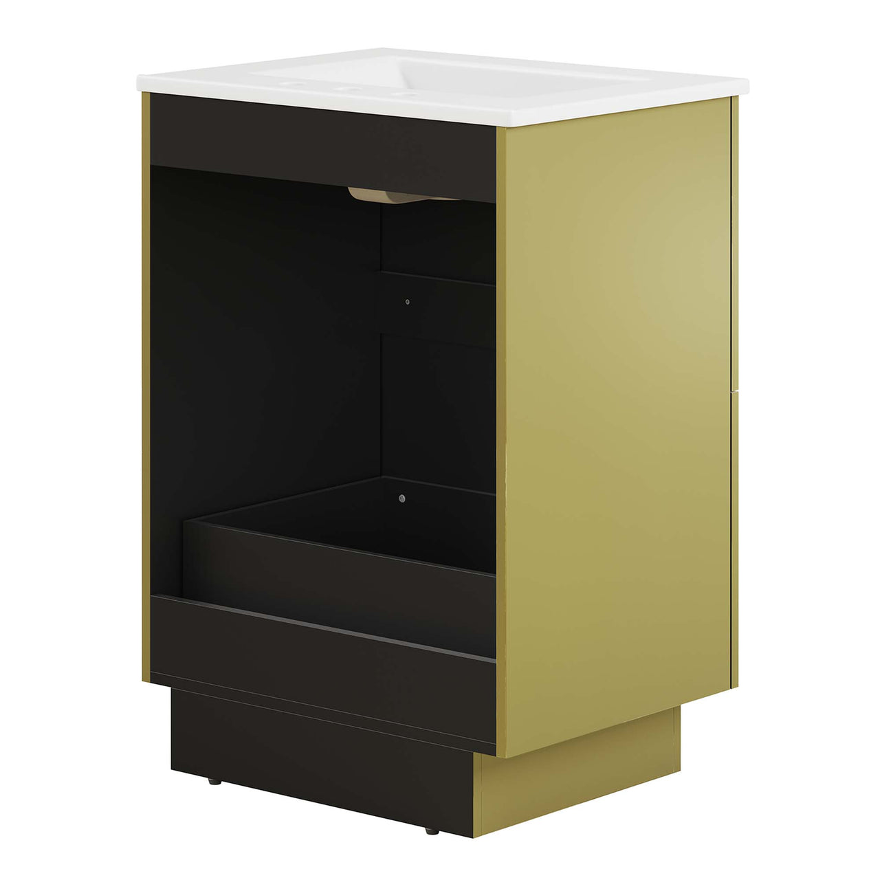 Gold Rush Vanity Unit, Small, White & Gold