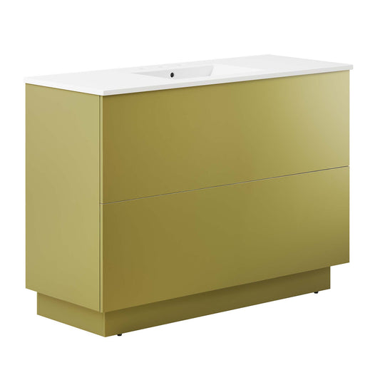 Gold Rush Single Sink Vanity Unit, Extra Large, White & Gold