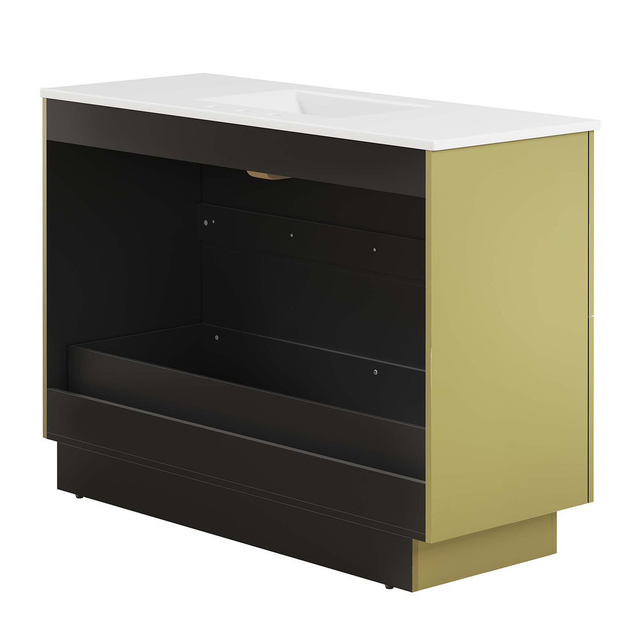 Gold Rush Single Sink Vanity Unit, Extra Large, White & Gold