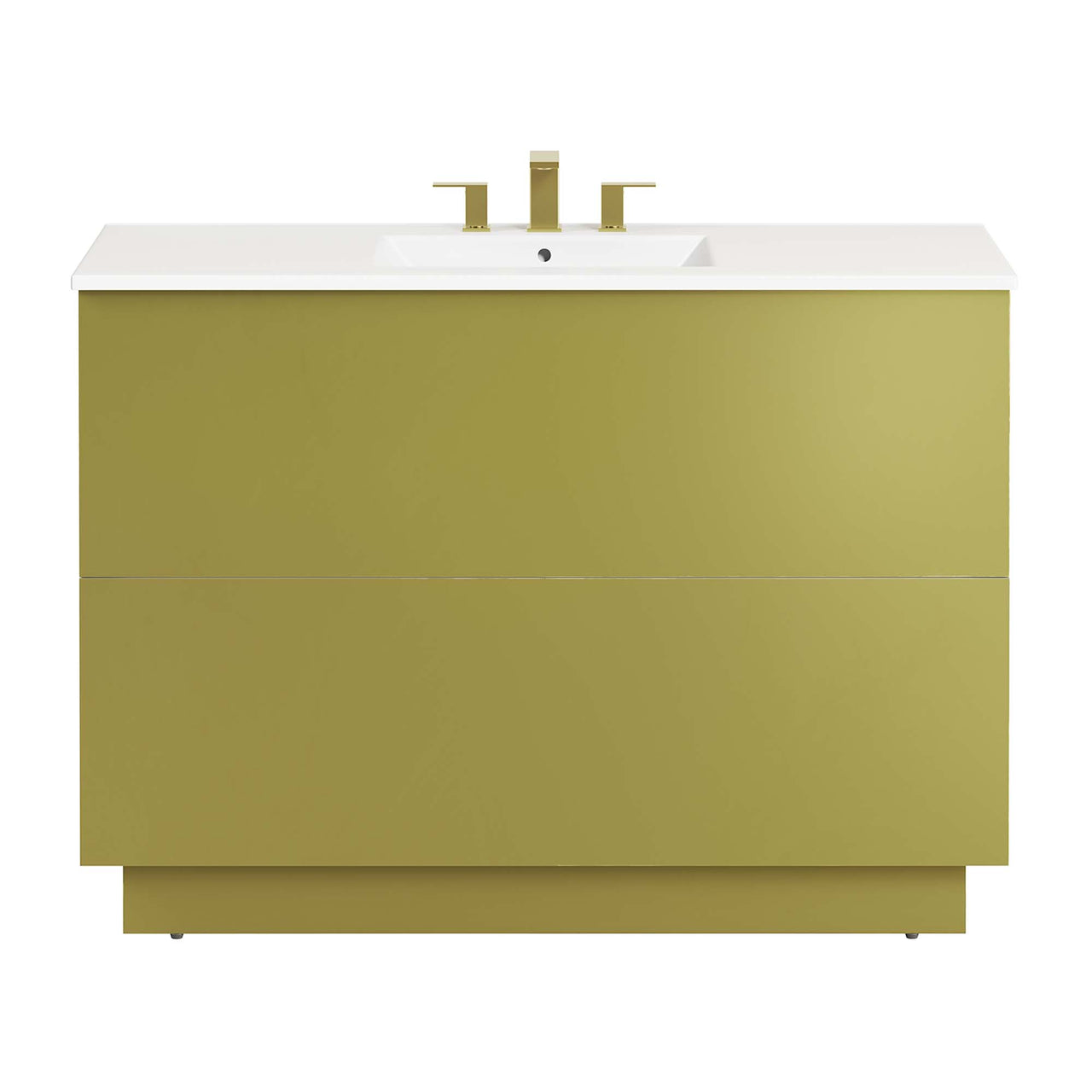 Gold Rush Single Sink Vanity Unit, Extra Large, White & Gold