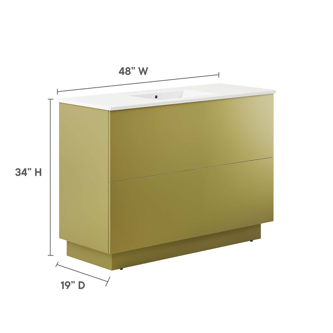 Gold Rush Single Sink Vanity Unit, Extra Large, White & Gold