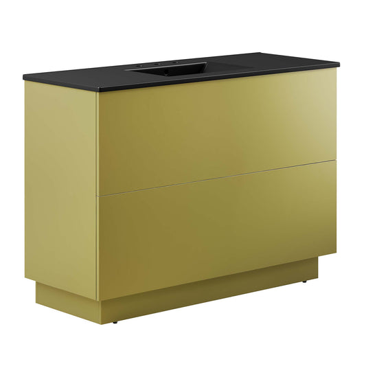 Gold Rush Single Sink Vanity Unit, Extra Large, Black & Gold