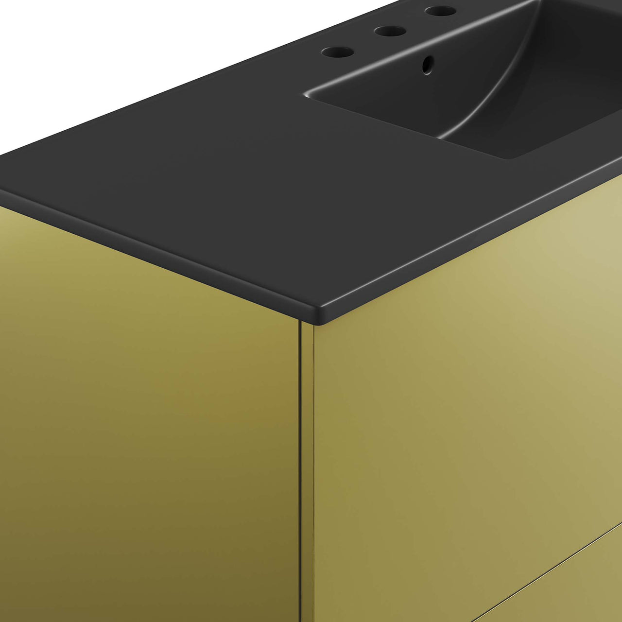 Gold Rush Single Sink Vanity Unit, Extra Large, Black & Gold