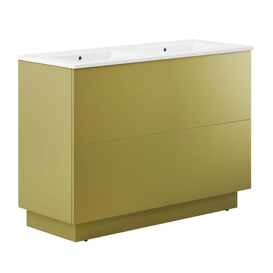 Gold Rush Double Sink Vanity Unit, Extra Large, White & Gold