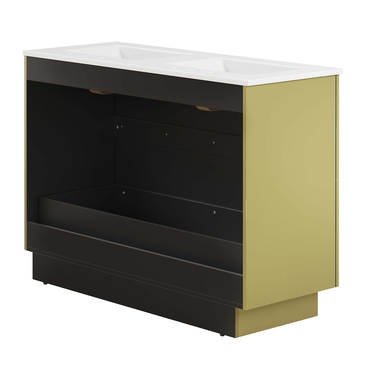 Gold Rush Double Sink Vanity Unit, Extra Large, White & Gold