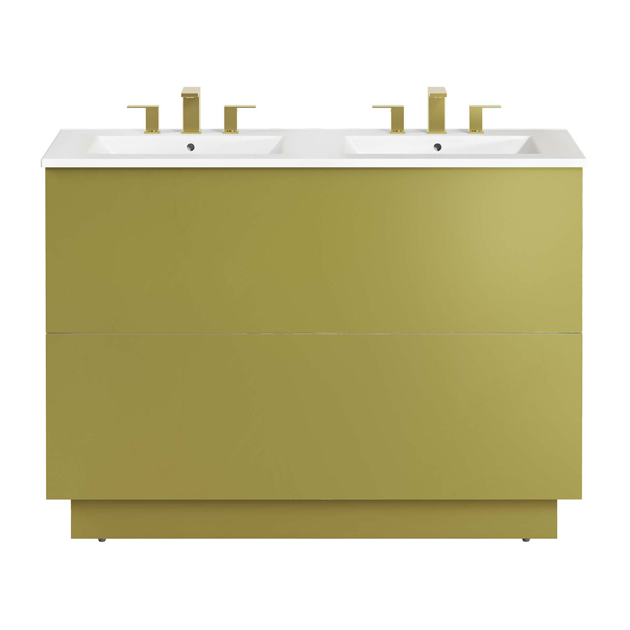 Gold Rush Double Sink Vanity Unit, Extra Large, White & Gold