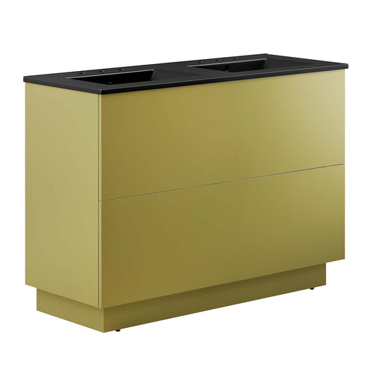 Gold Rush Double Sink Vanity Unit, Extra Large, Black & Gold