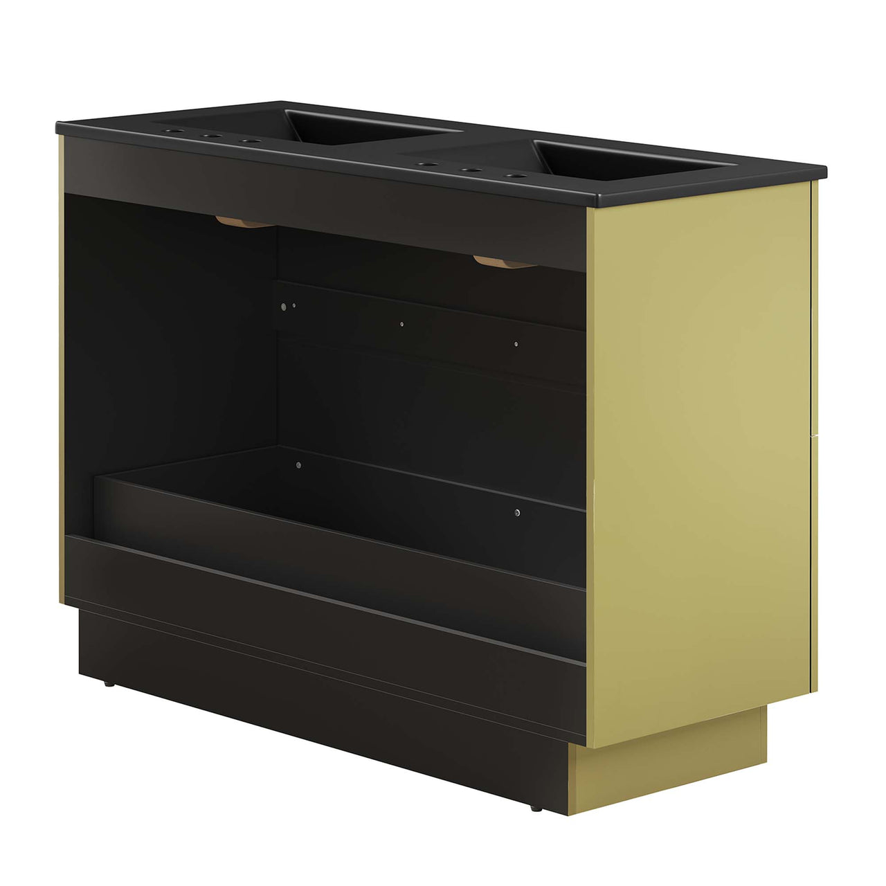 Gold Rush Double Sink Vanity Unit, Extra Large, Black & Gold