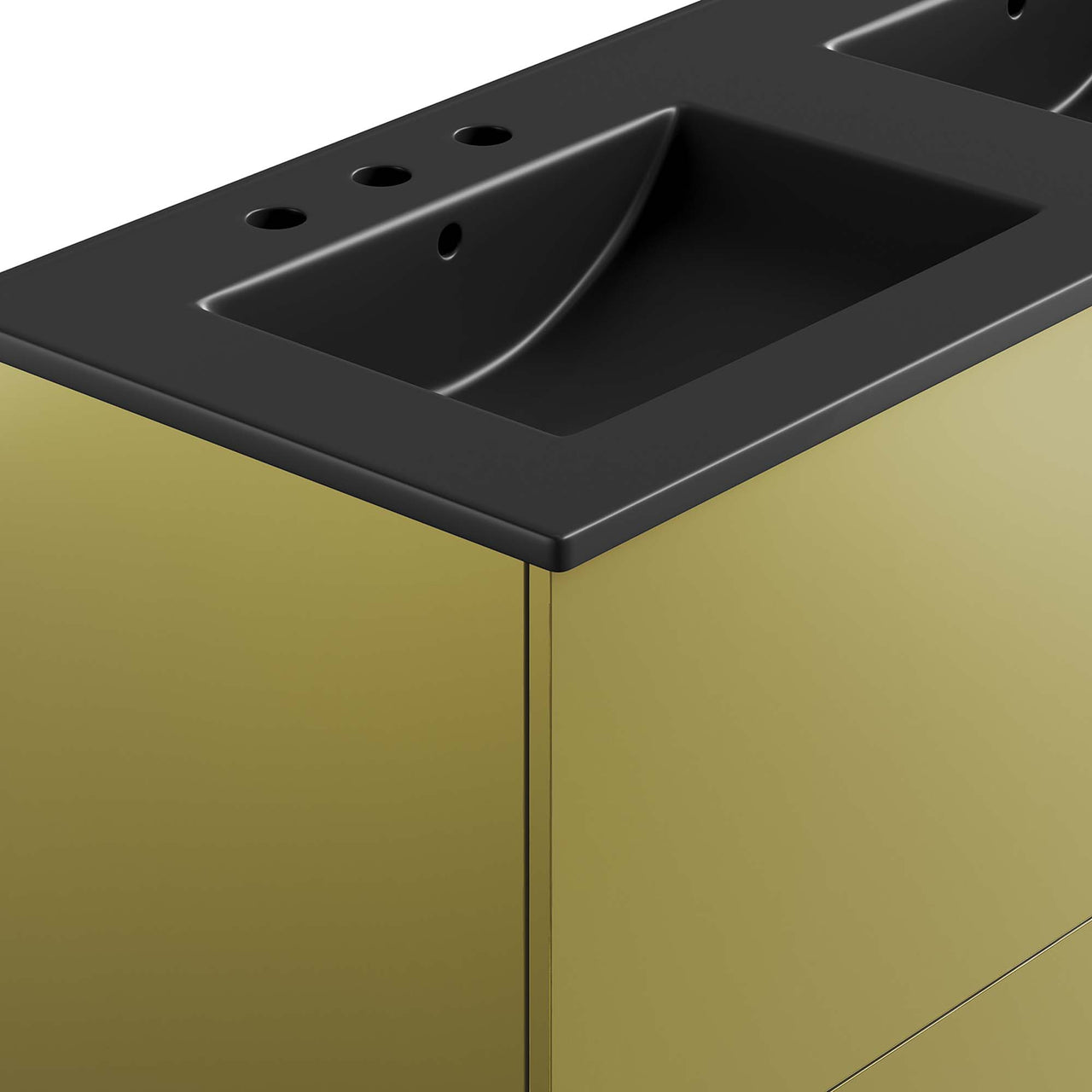 Gold Rush Double Sink Vanity Unit, Extra Large, Black & Gold