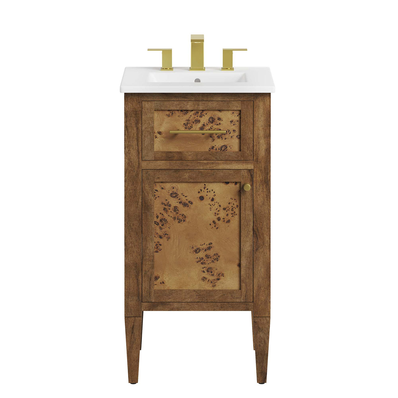Elaria Vanity Unit, Extra Small, White & Brown