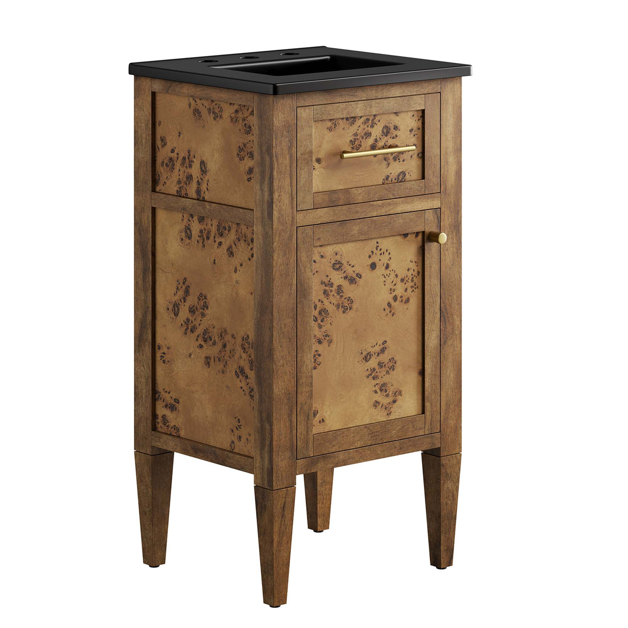 Elaria Vanity Unit, Extra Small, Black & Brown