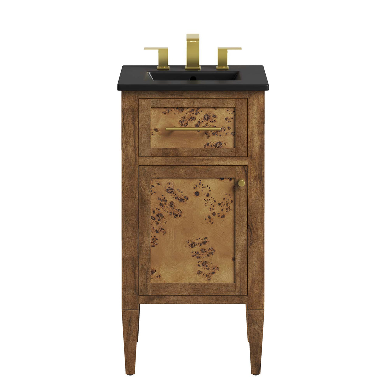 Elaria Vanity Unit, Extra Small, Black & Brown