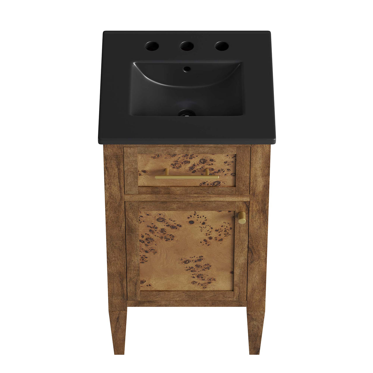 Elaria Vanity Unit, Extra Small, Black & Brown