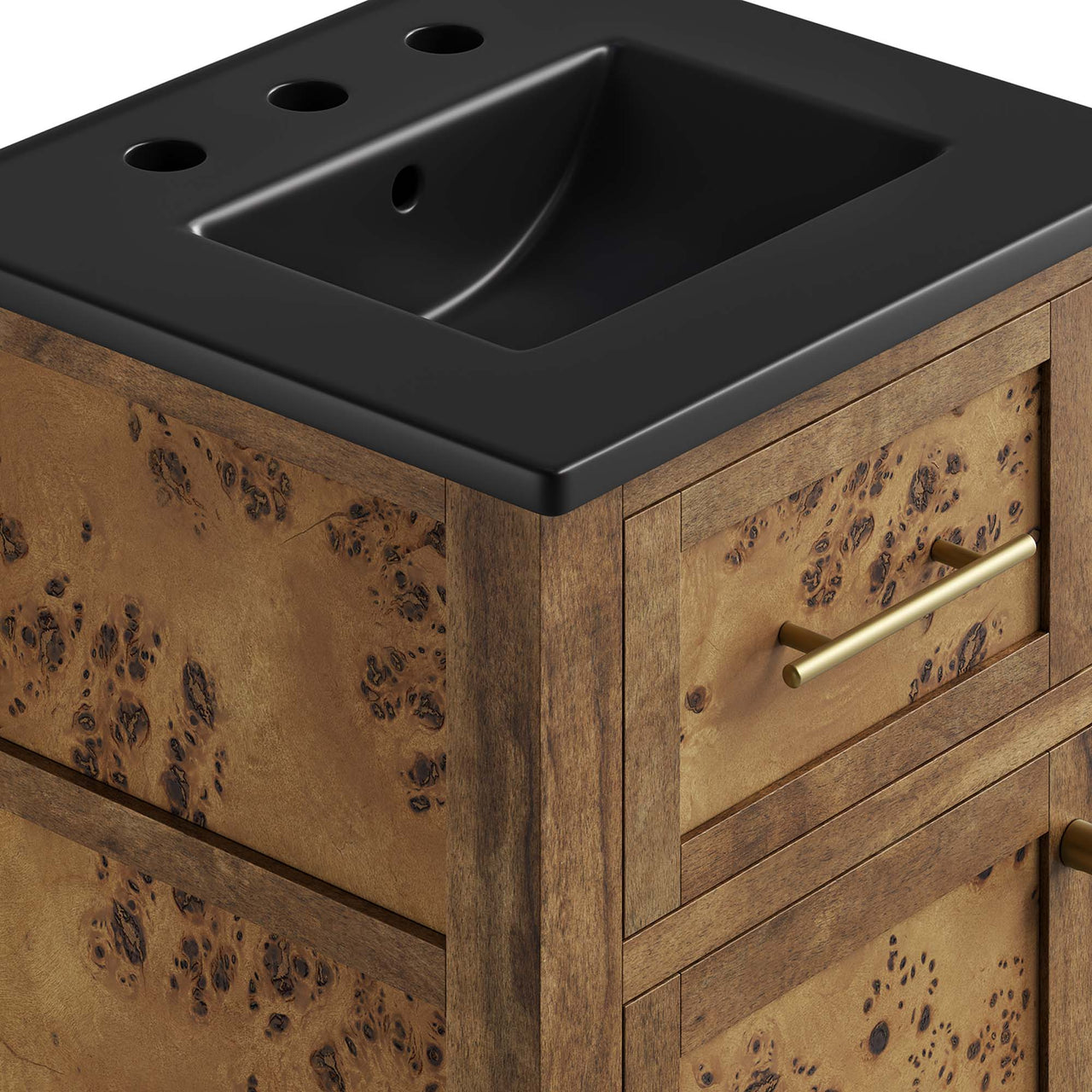 Elaria Vanity Unit, Extra Small, Black & Brown