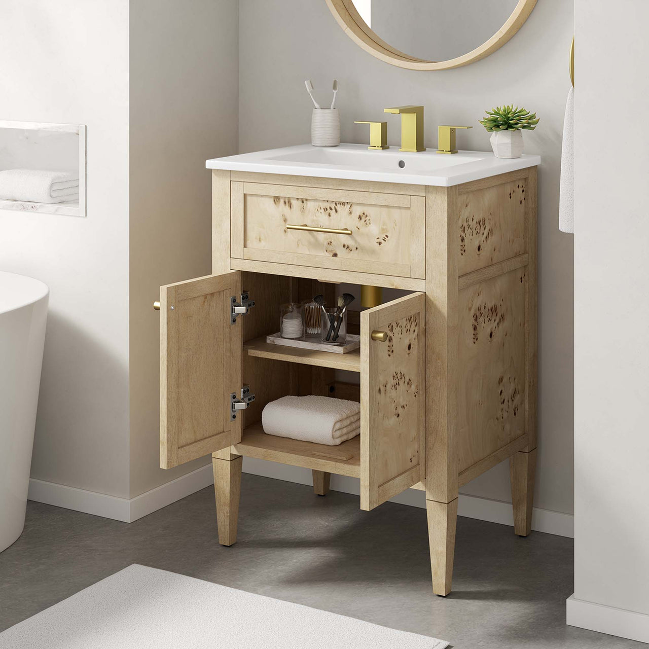 Elaria Vanity Unit, Small, White & Cream