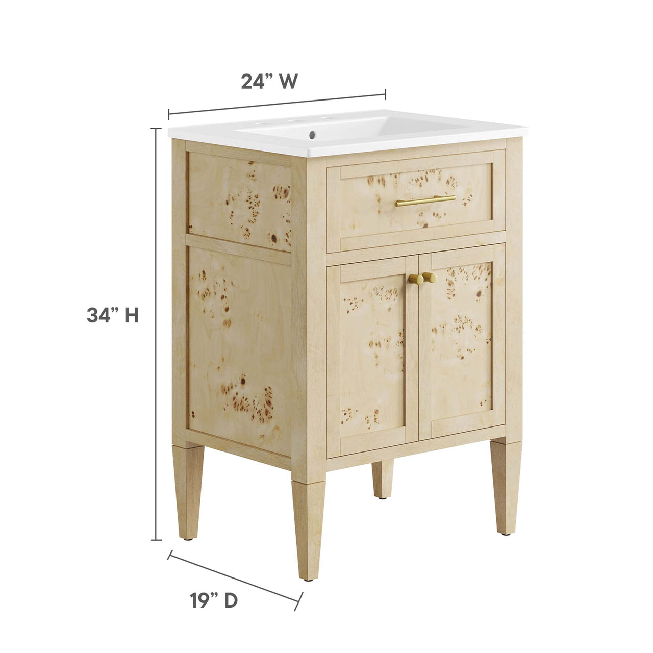 Elaria Vanity Unit, Small, White & Cream