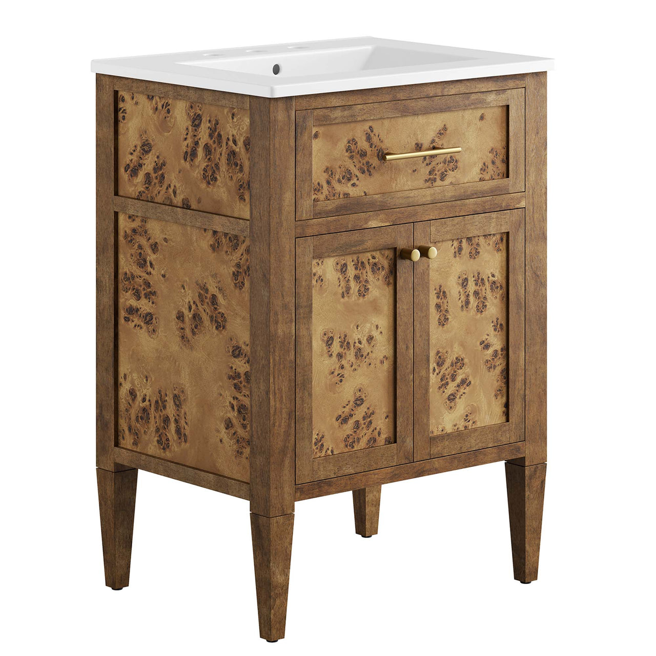 Elaria Vanity Unit, Small, White & Brown