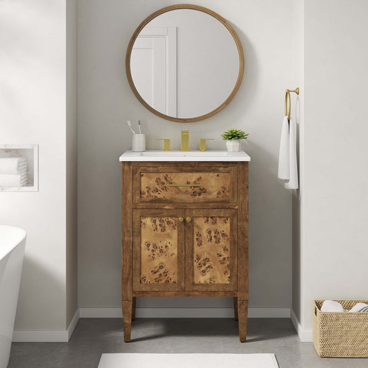Elaria Vanity Unit, Small, White & Brown