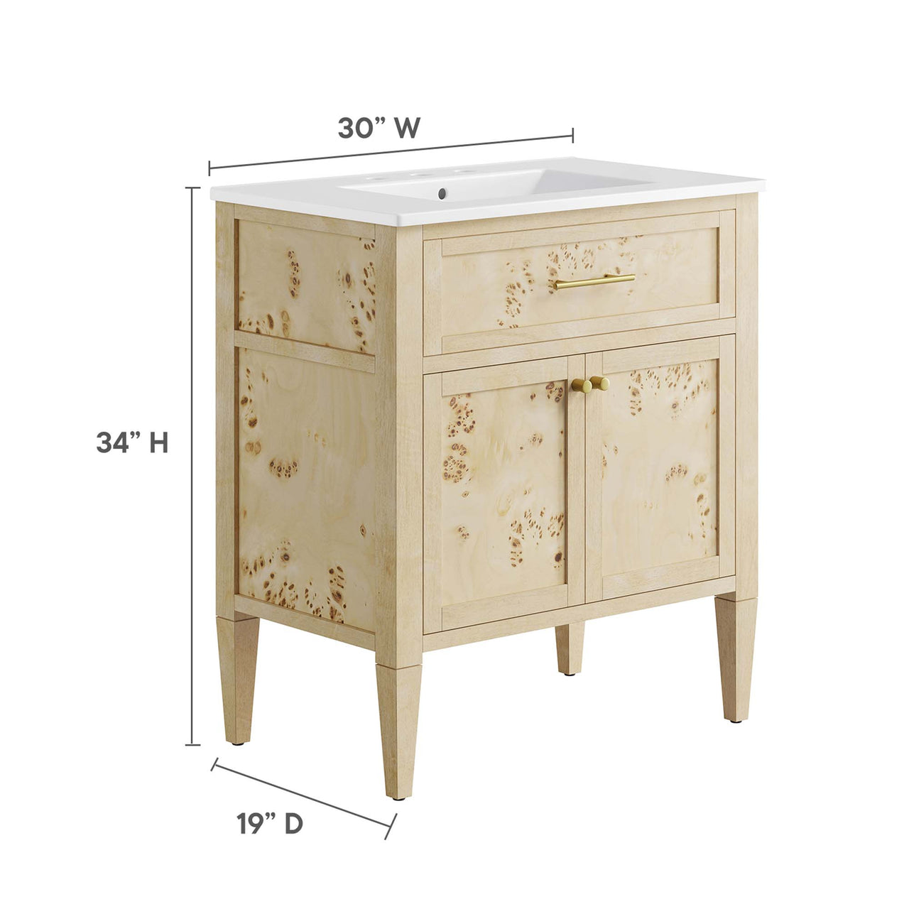Elaria Vanity Unit, Medium, White & Cream