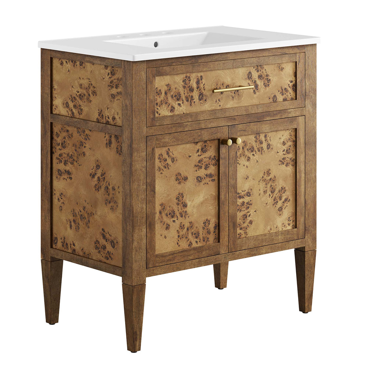 Elaria Vanity Unit, Medium, White & Brown