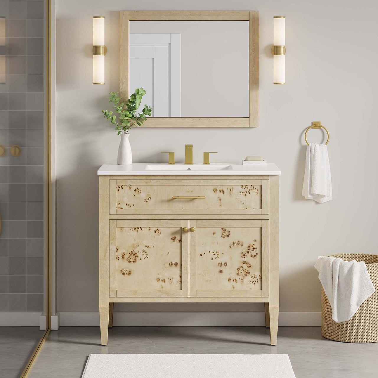 Elaria Vanity Unit, Large, White & Cream