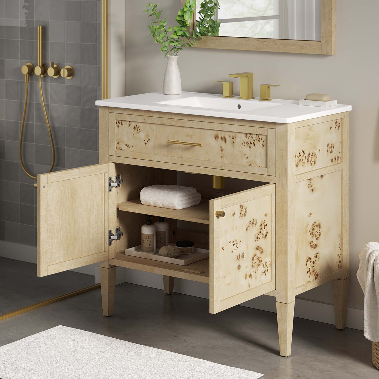 Elaria Vanity Unit, Large, White & Cream