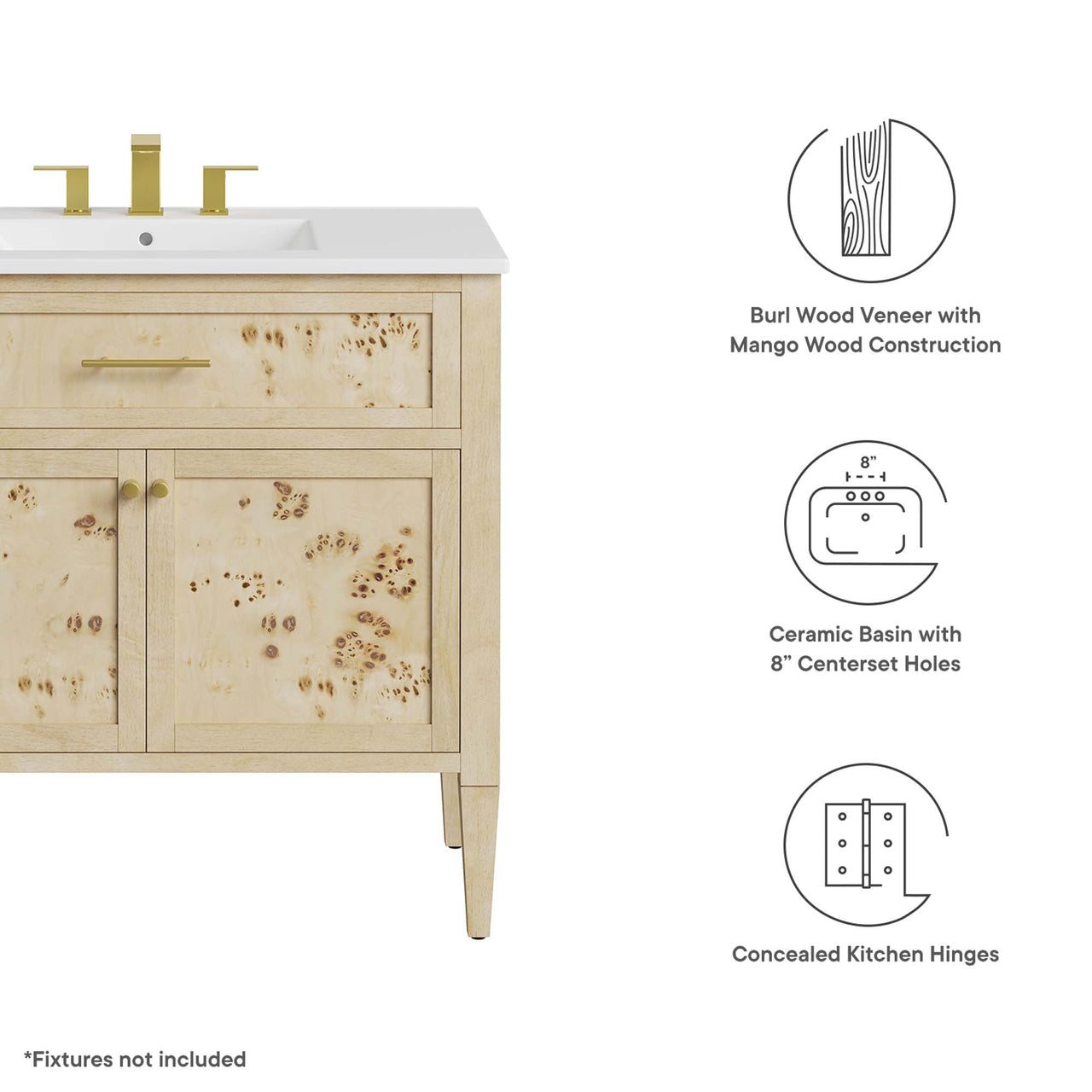 Elaria Vanity Unit, Large, White & Cream