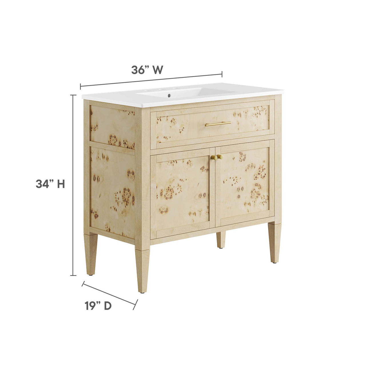 Elaria Vanity Unit, Large, White & Cream