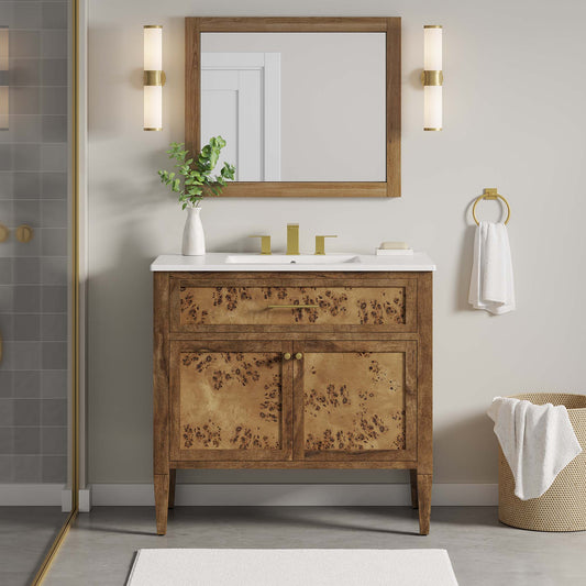 Elaria Vanity Unit, Large, White & Brown
