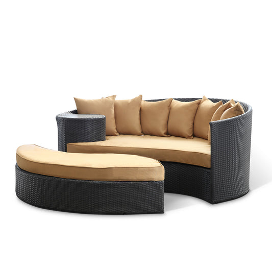 Tai Chi Alfresco Wicker Daybed, Espresso & Mocha