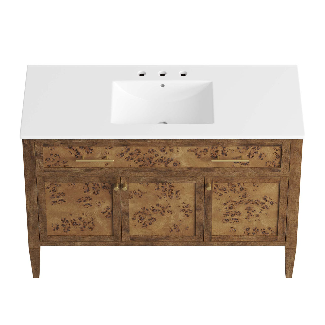 Elaria Single Sink Vanity Unit, Extra Large, White & Brown