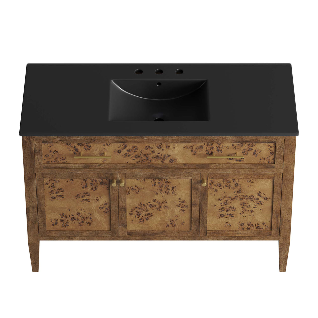 Elaria Single Sink Vanity Unit, Extra Large, Black & Brown
