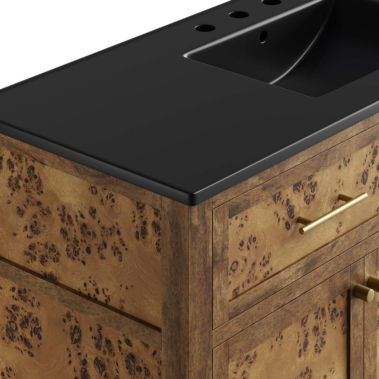 Elaria Single Sink Vanity Unit, Extra Large, Black & Brown