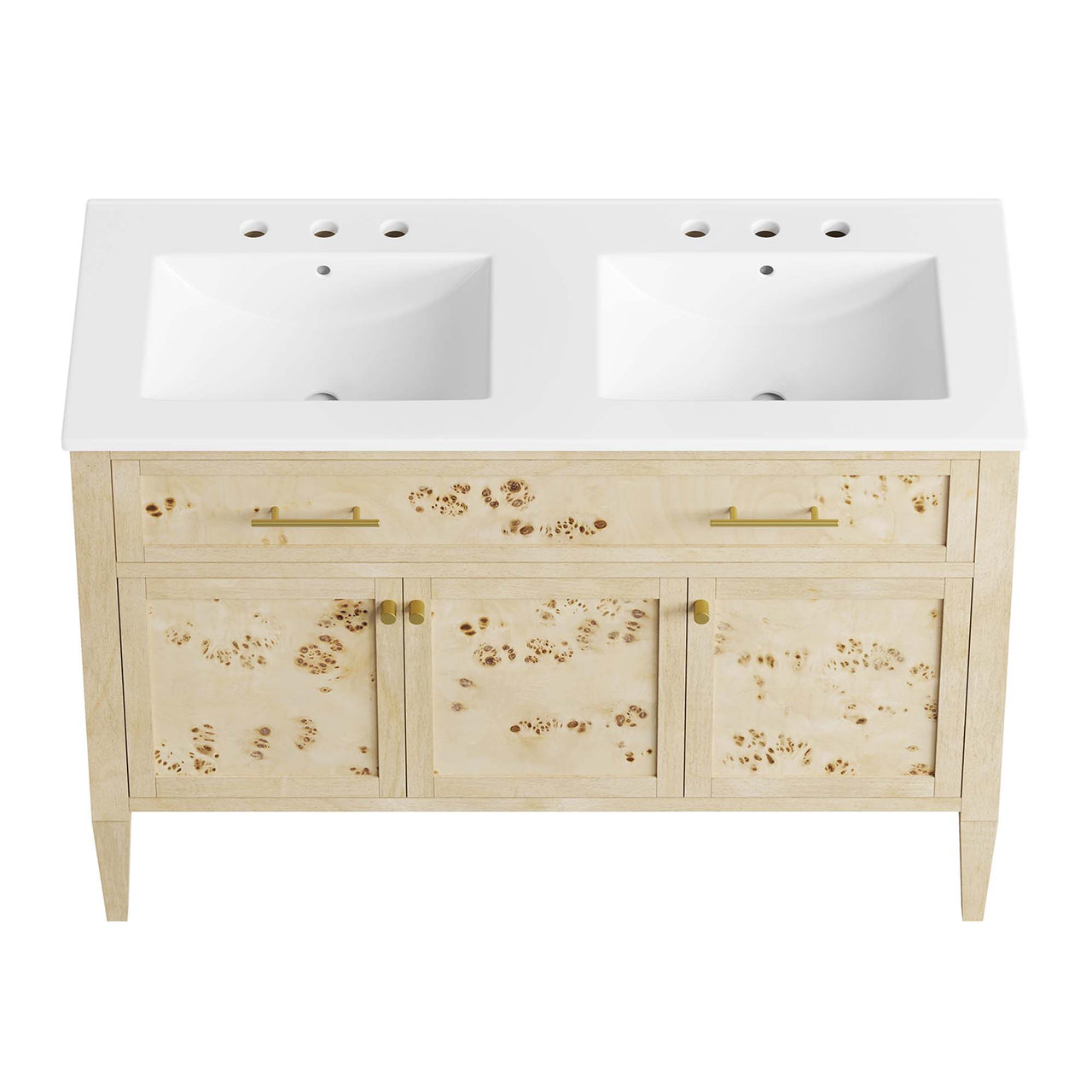 Elaria Double Sink Vanity Unit, Extra Large, White & Cream