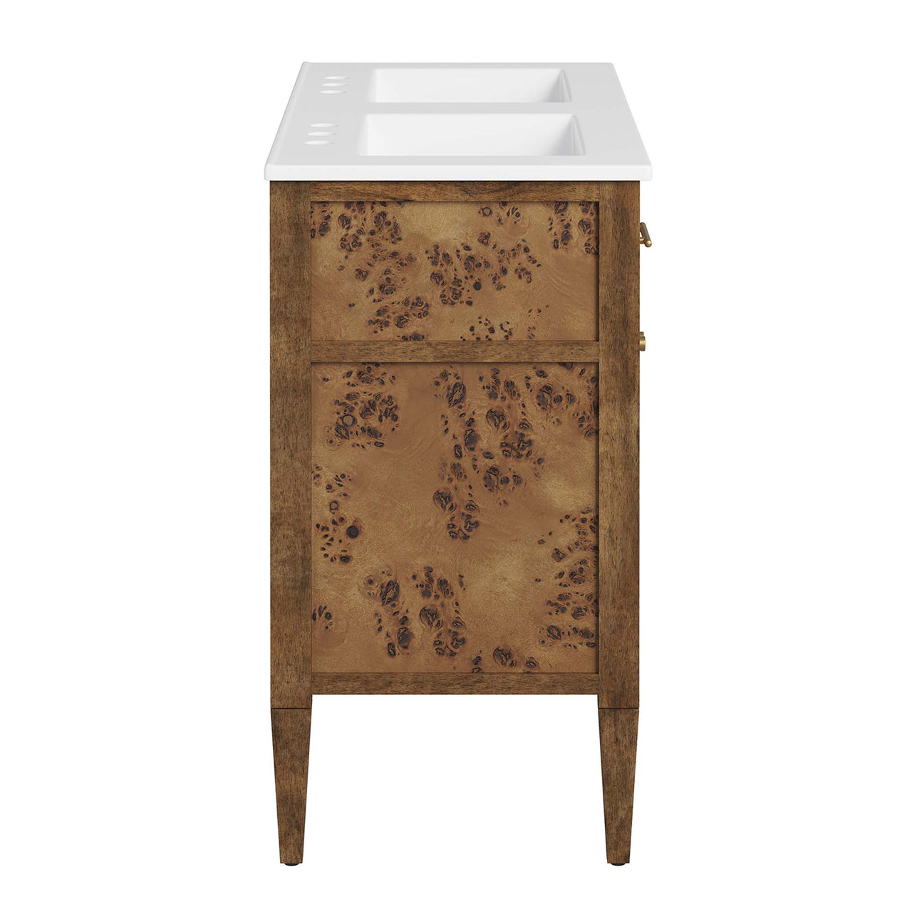 Elaria Double Sink Vanity Unit, Extra Large, White & Brown