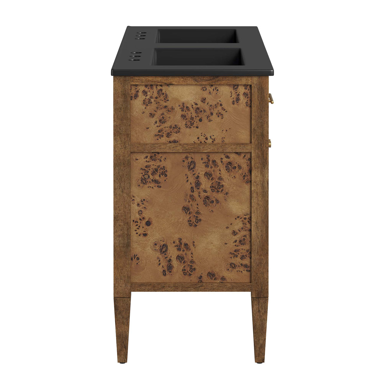 Elaria Double Sink Vanity Unit, Extra Large, Black & Brown