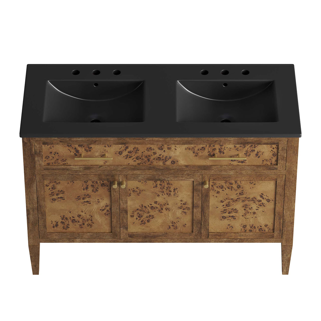 Elaria Double Sink Vanity Unit, Extra Large, Black & Brown