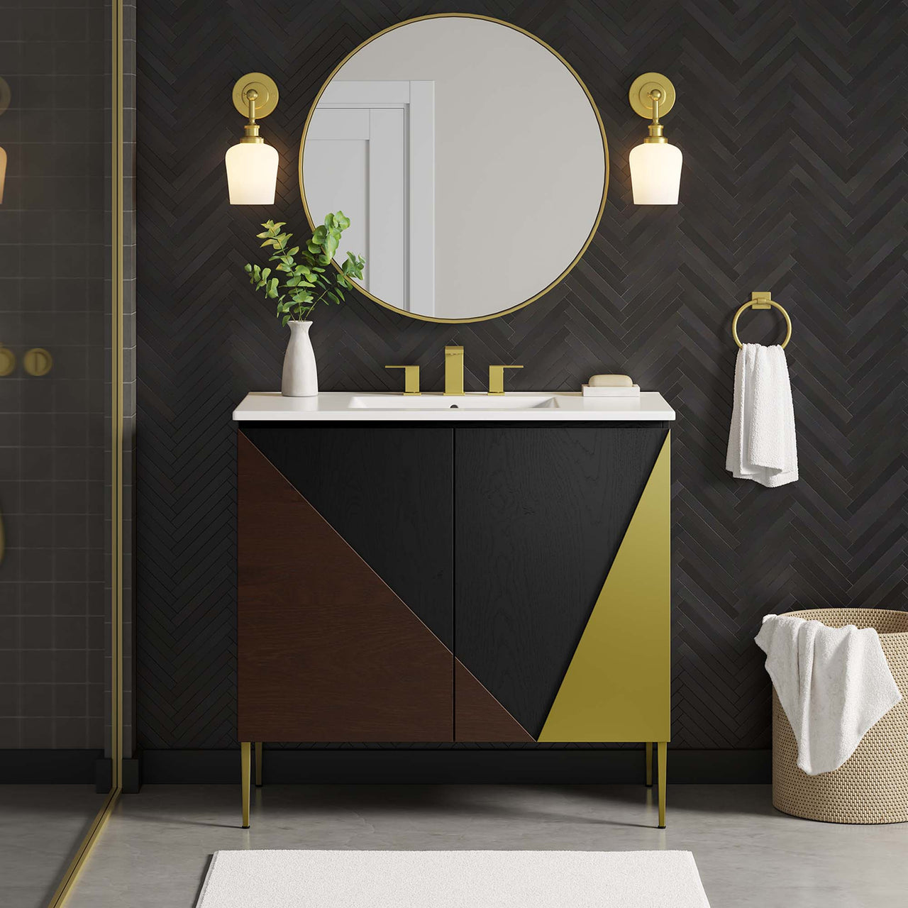 Auror Vanity Unit, Large, White & Black