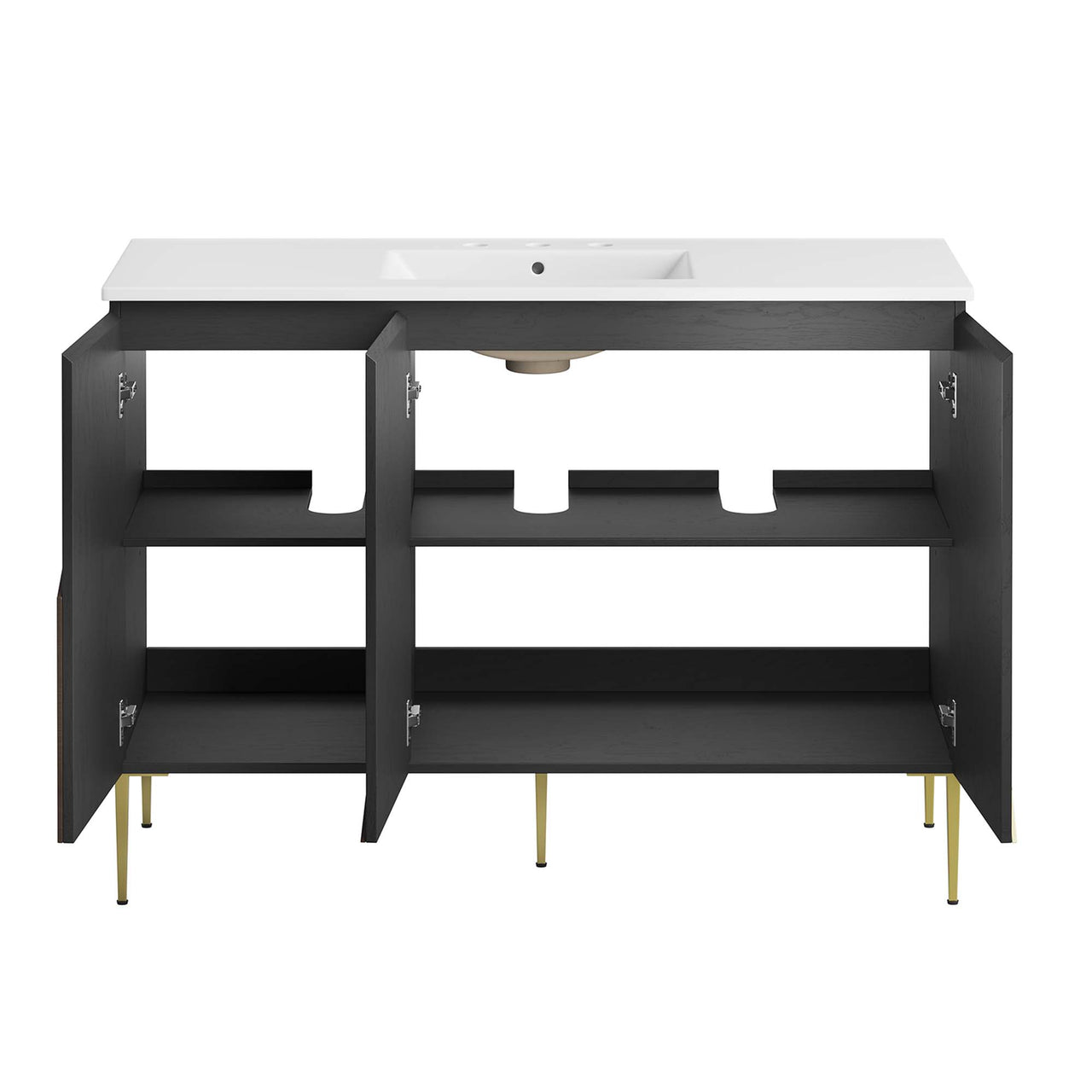 Auror Single Sink Vanity Unit, Extra Large, White & Black