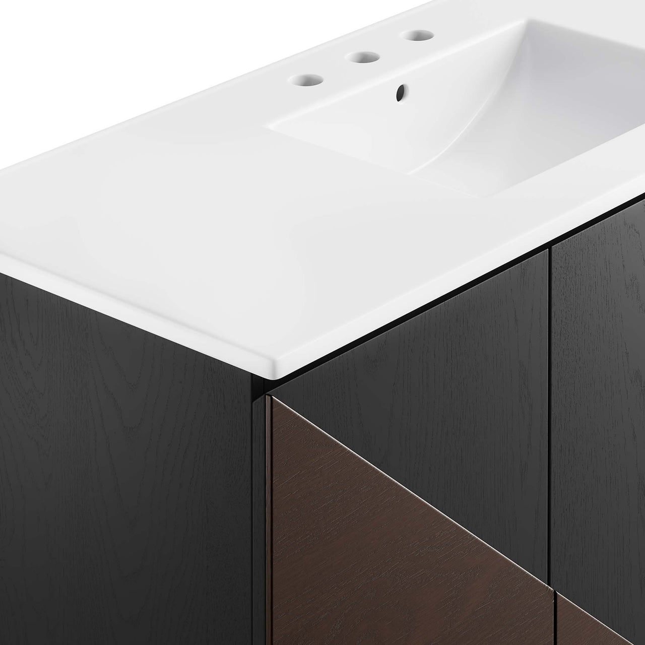 Auror Single Sink Vanity Unit, Extra Large, White & Black