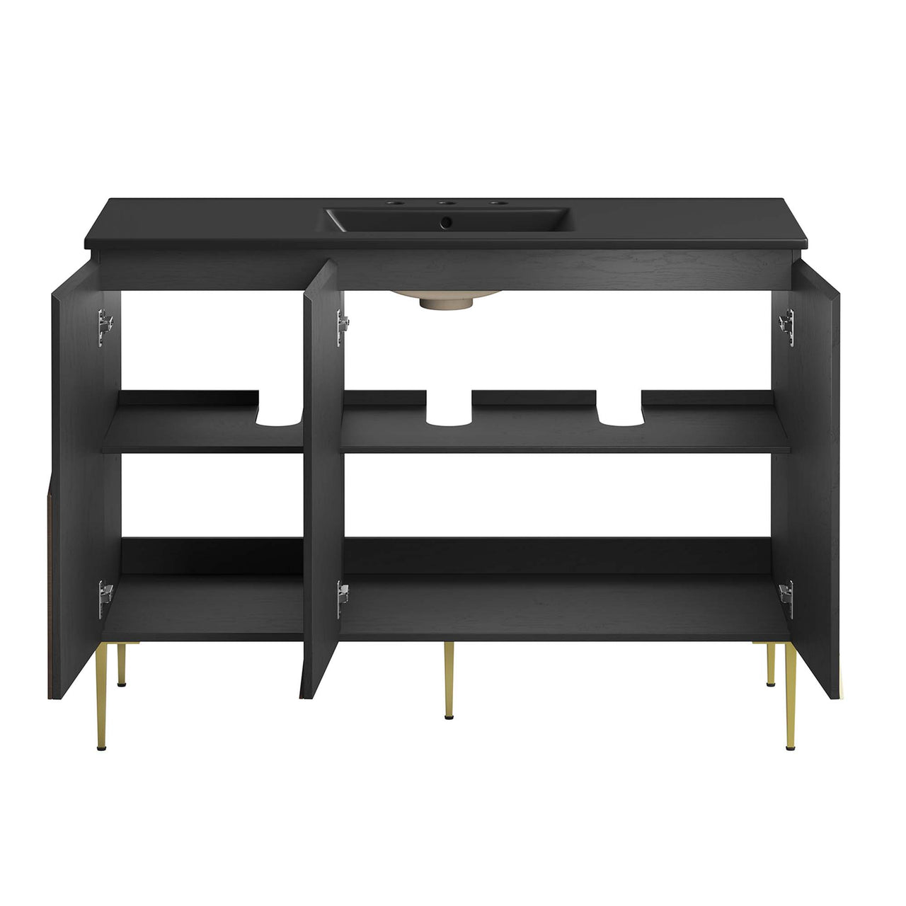 Auror Single Sink Vanity Unit, Extra Large, Black